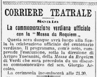 La commemorazione verdiana ufficiale